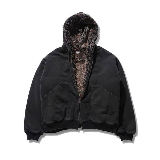 [L] DanciDone Old Kanye Faux 퍼 봄버자켓 블랙