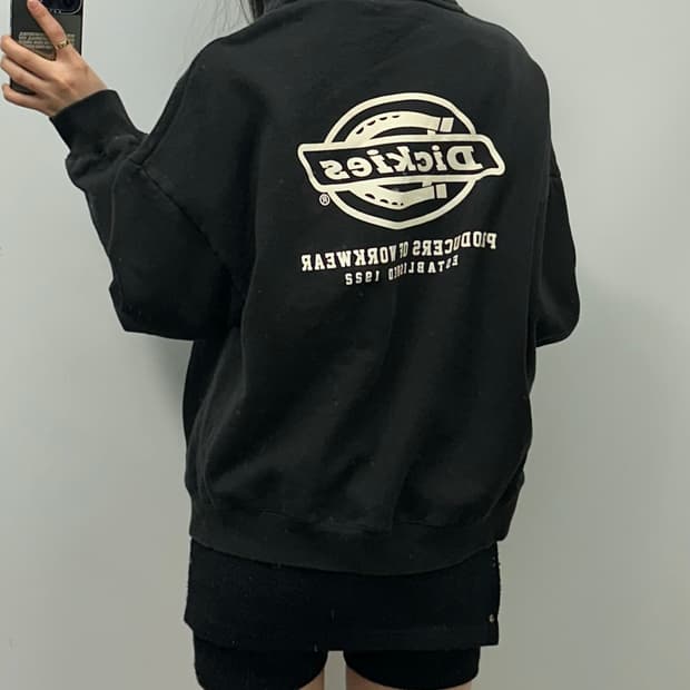 디키즈 빅로고 블랙 후드티