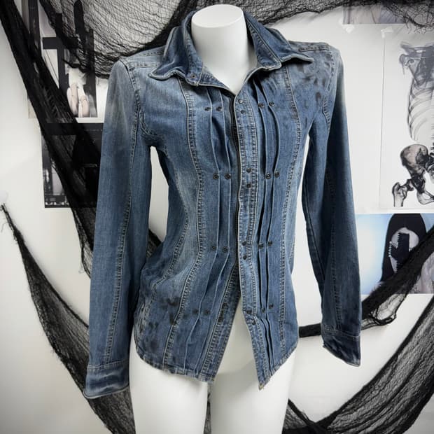 Xfrm buckle leopard printing shirts