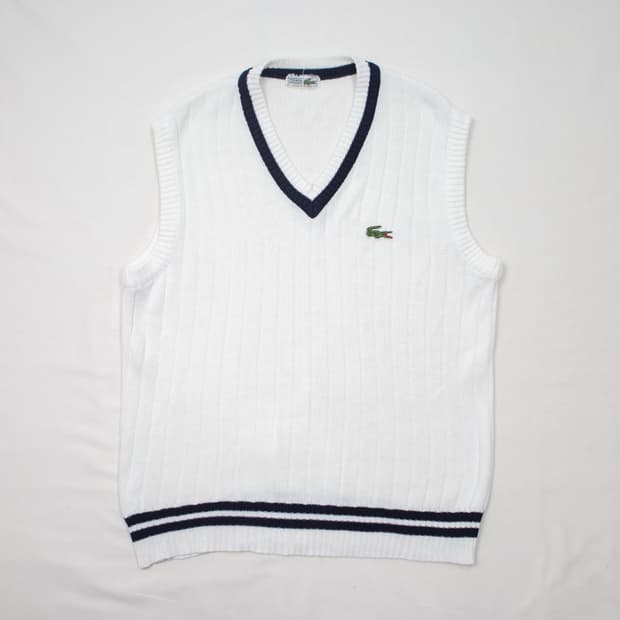 70s 라코스테 아크릴 크리켓 니트 베스트