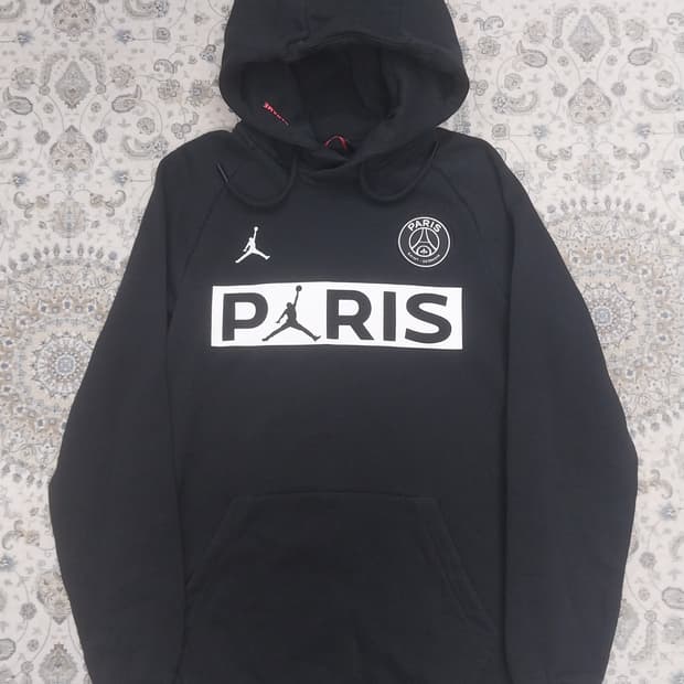 나이키 에어조던 파리생제르맹 검정 후드티 S