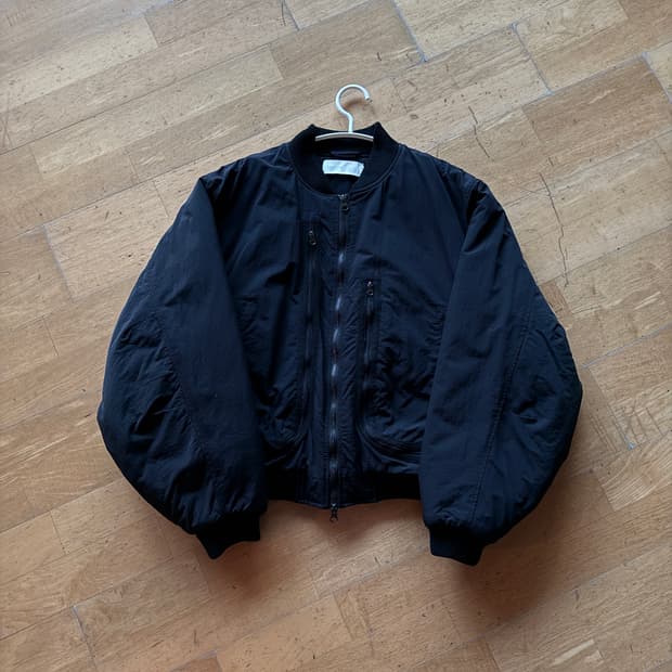 세컨모놀로그 그리드 언발 MA-1 봄버 재킷 블랙 s