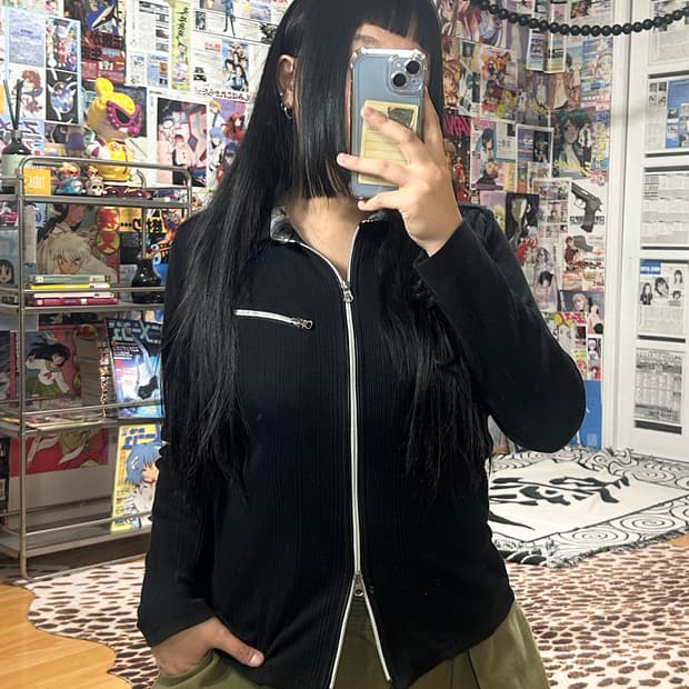 JPN 락시크 펑크 투웨이 골지 카라 집업