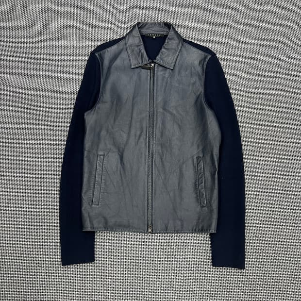 띠어리 레더 니트 자켓