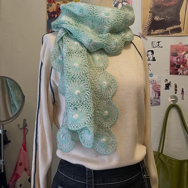 민트 플라워 머플러 [무배]