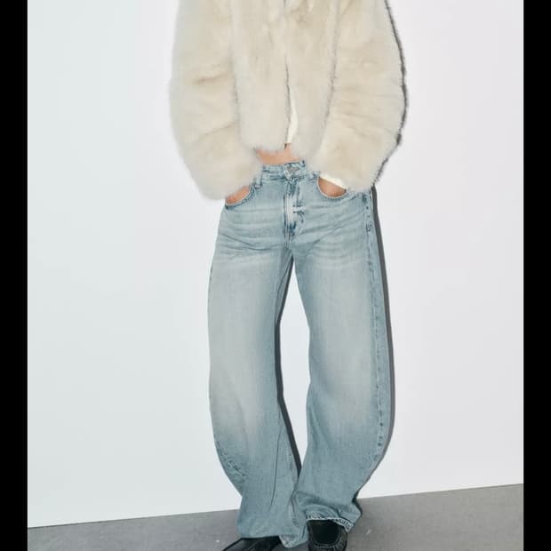 자라 숏 퍼 코트