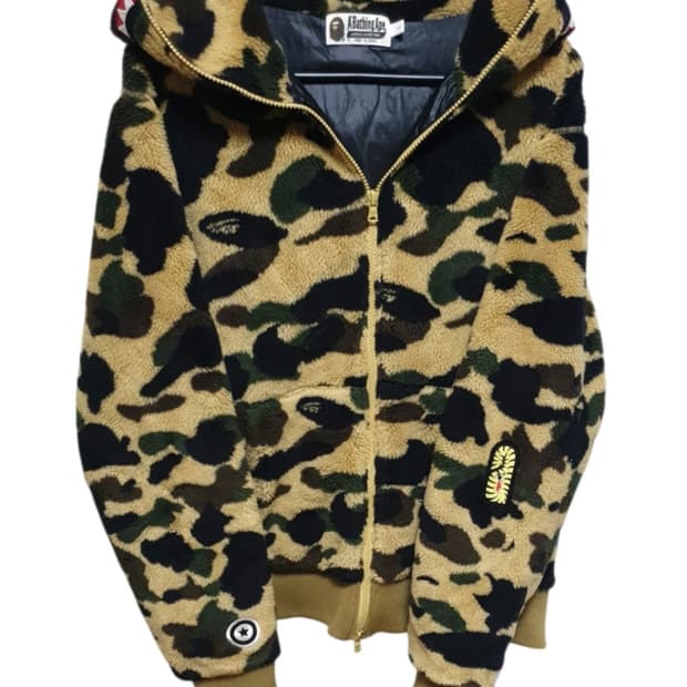 베이프 황계 카모 퍼 디테일 샤크 후드집업