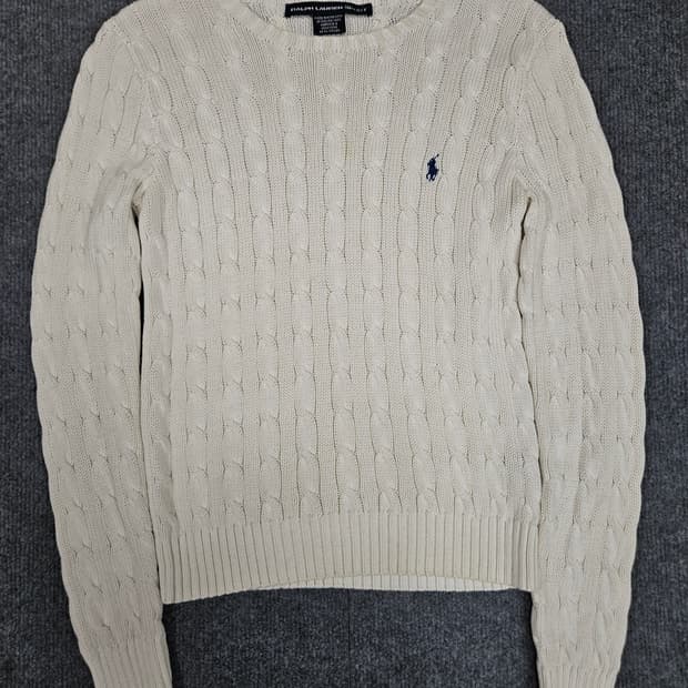폴로 랄프로렌 화이트 꽈배기 니트(급처)