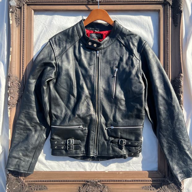 블랙 레더 라이더 자켓 (싱글 라이더)