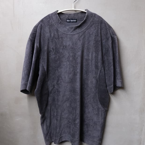 Issey miyake 코듀로이 모크넥 반팔 티셔츠 M