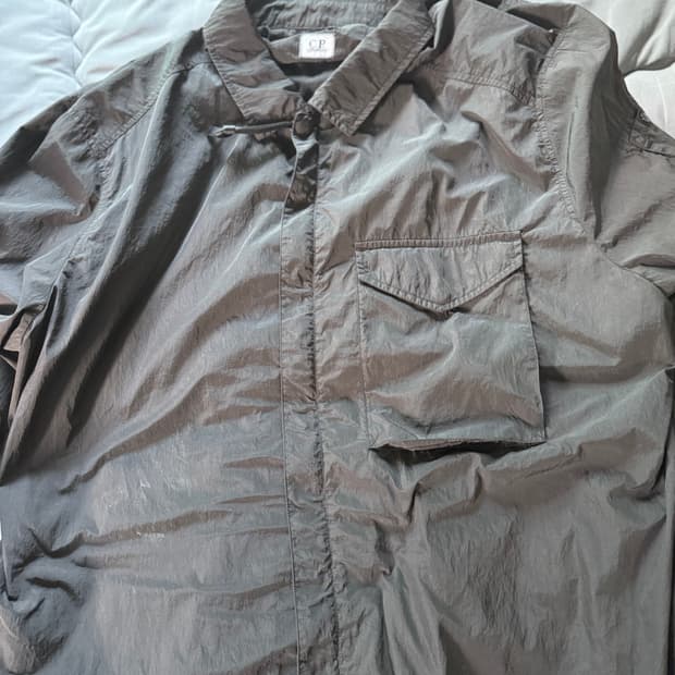 CP Company Chrome-R 풀집업 오버셔츠 블랙 XXL