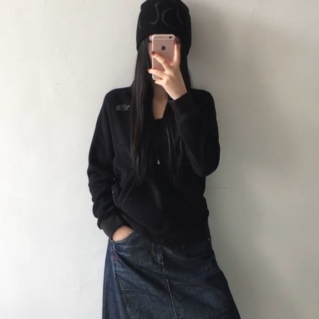 노스페이스 자수 플리스 집업