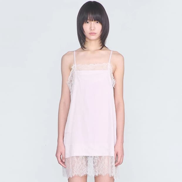 Lace Slip Dress Pink