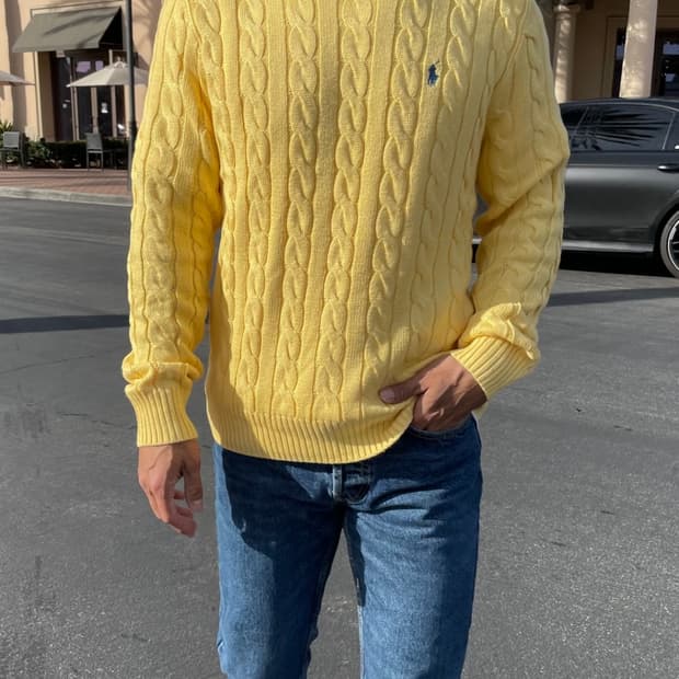 폴로 코튼 니트 L