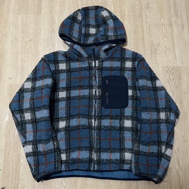 유니클로 JW앤더슨 체크 플리스 후리스 L/100 