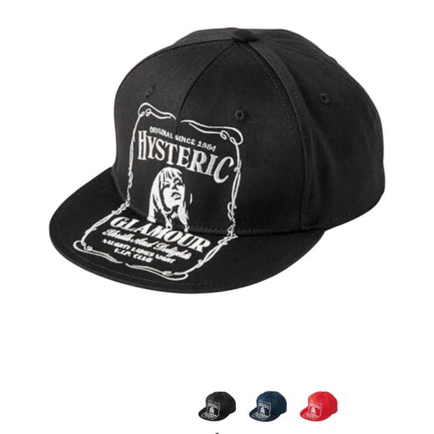 히스테릭 글래머 위스키 자수 캡 블랙