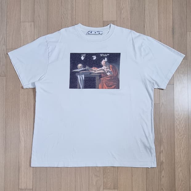 오프화이트 카라바지오 오버핏 반팔 S _ 남성,사진확인