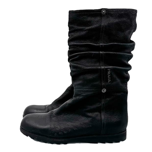 Prada 프라다스포츠 Wrinkle Leather Boots/ 35.5