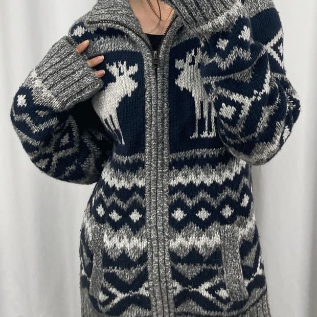 아베크롬비 노르딕 니트 집업 가디건