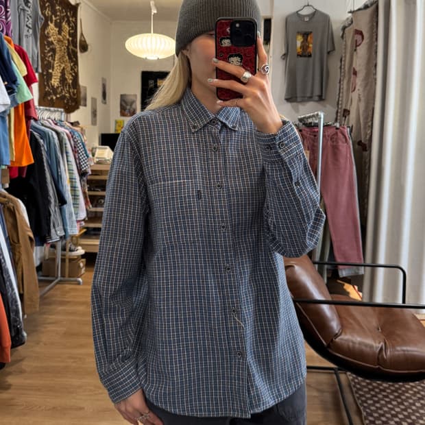 Golden bear 골든베어 블루 체크 셔츠