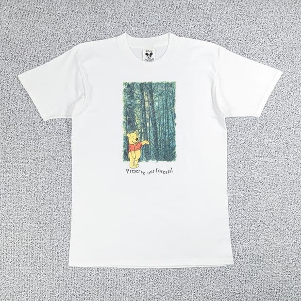 90년대 곰돌이 푸 반팔 티셔츠 M