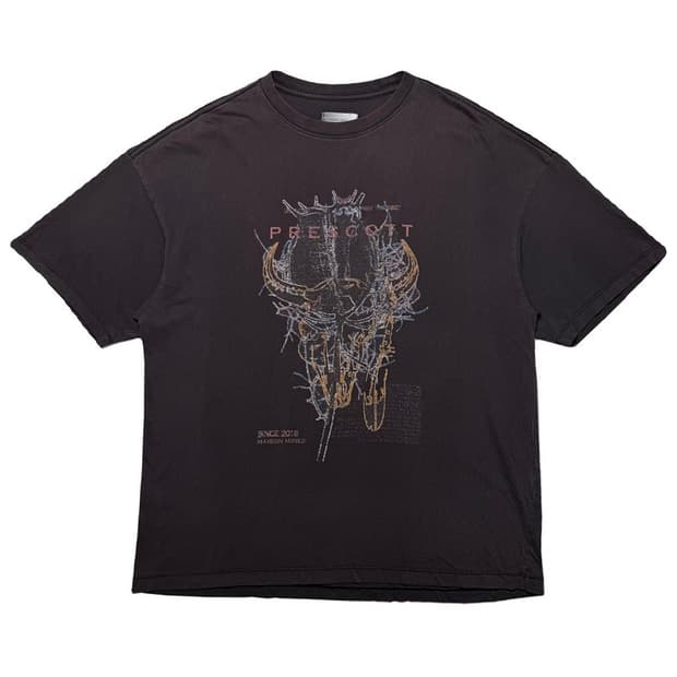 MAISON MINED 프레스콧 프린팅 반팔 티셔츠 차콜 L