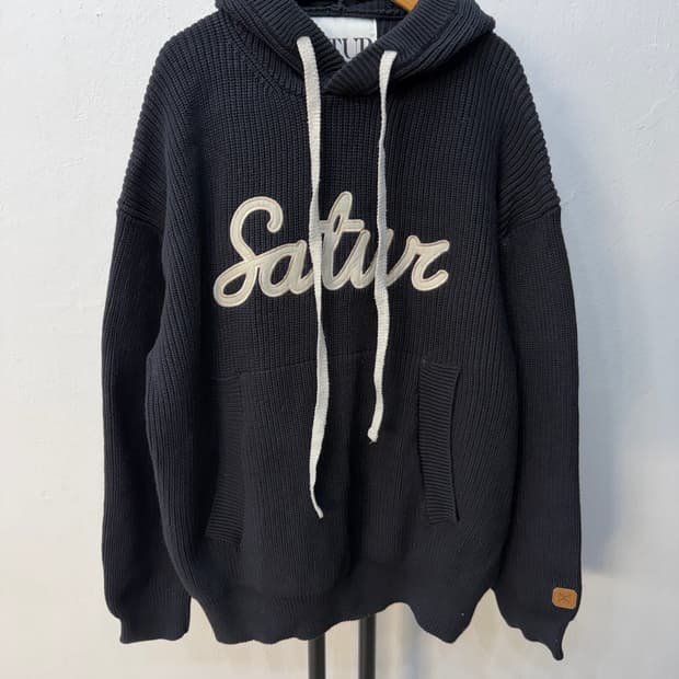 정품) Satur 세터 아폴리케 로고 캐시미어 블렌드 후드니트 L
