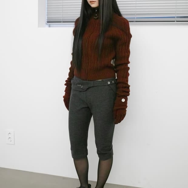 hyeinseo wool capri pants (grey) 1