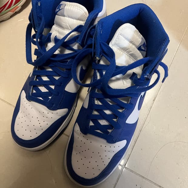 나이키 덩크 하이 블루 화이트 275