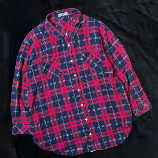 일본빈티지 BLUE STRIVE 체크셔츠