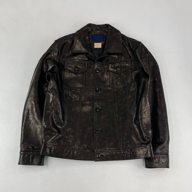 언히든 이태리 램스킨 3세대 복각 레더 트러커 자켓 (100)