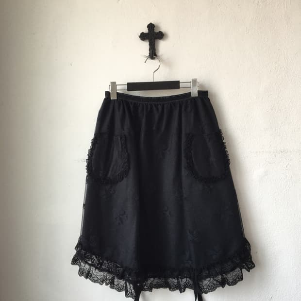 ribbon pattern lace trimming apron