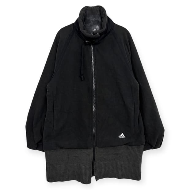 아디다스 후리스 플리스 패브릭 믹스 롱 자켓