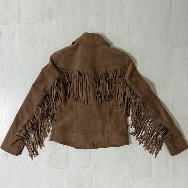 홀리스터 카멜 스웨이드 테슬 자켓