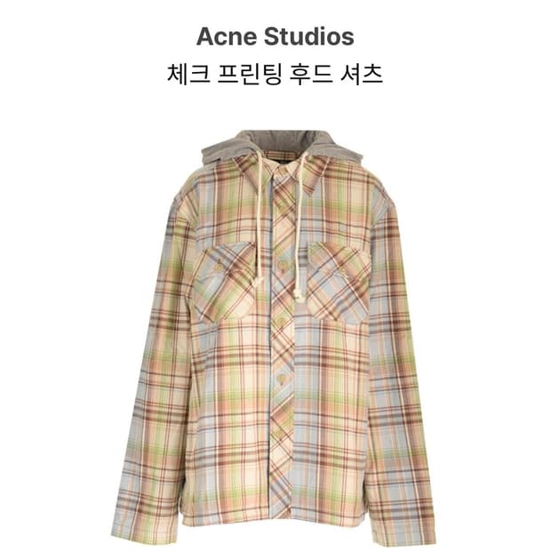 Acne Studios 체크 프린팅 후드 셔츠
