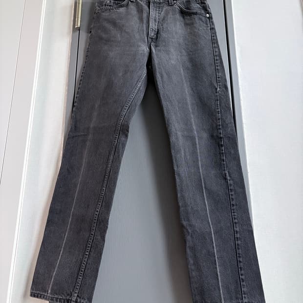 (34x32, 실측 33) 90s 리바이스 505 USA 흑청 블랙진