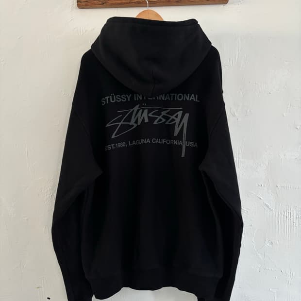 Stussy 스투시 블랙 스무스 인터내셔널 피그먼트 후드