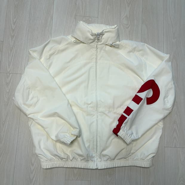 슈프림 스펠아웃 트랙자켓 화이트 m사이즈