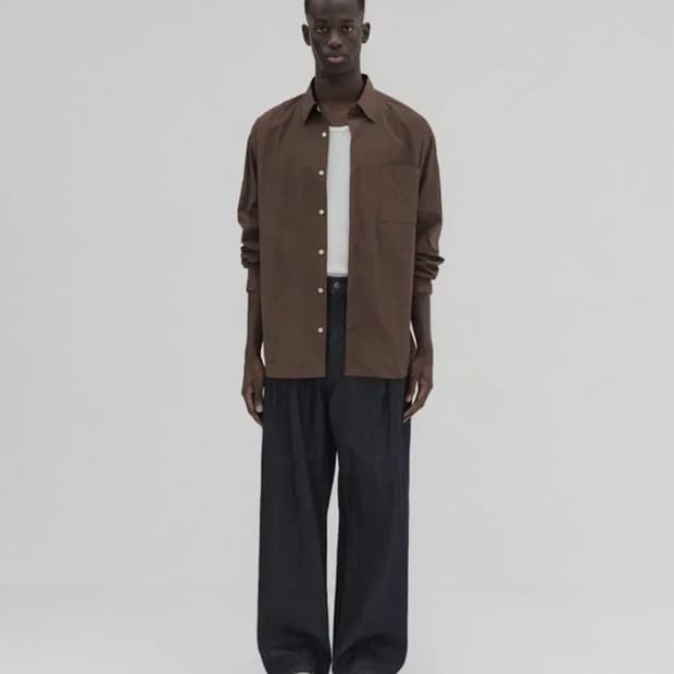 [30]비슬로우 투턱 생지 데님 인디고 새상품