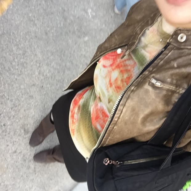 브라운 워싱 레더자켓