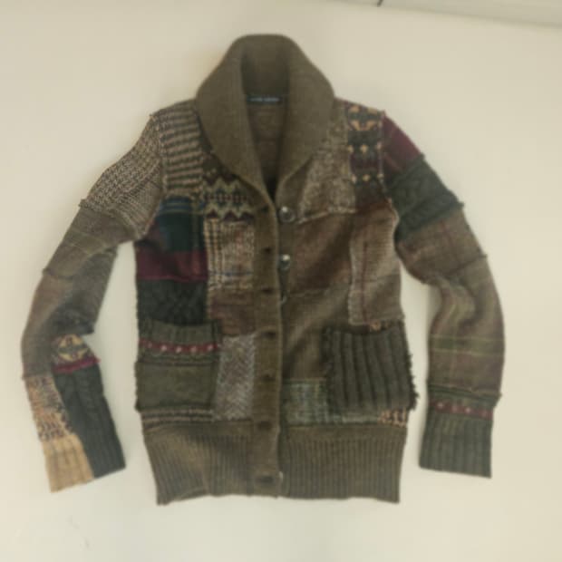 제펜 빈티지 랄프로렌 패치 니트가디건