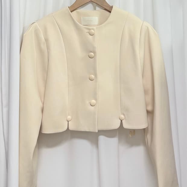 [새상품] 멜라운지 옐로우 크롭 자켓