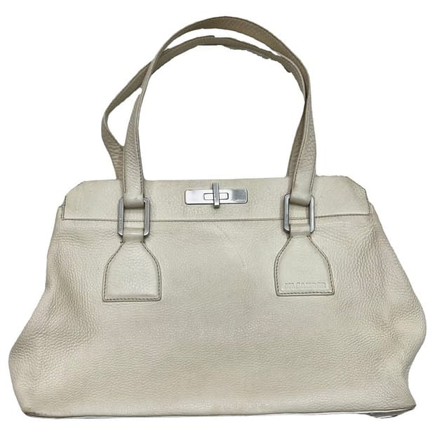 질샌더 아이보리 레더 숄더백