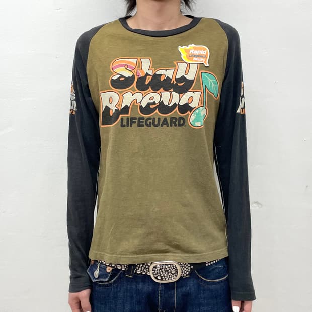 note leaf khaki long sleeve 