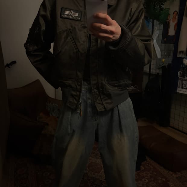 빈티지 벌룬 핏 와이드 데님