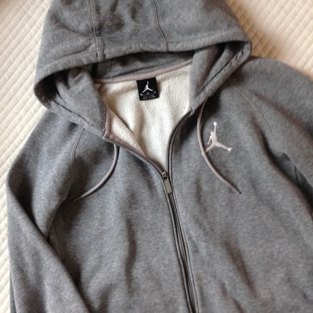 빈티지 조던 기모 후드집업 그레이 M