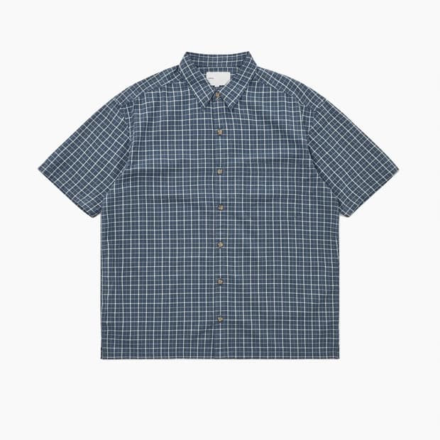 adsum breezer shirt blue check m사이즈 판매