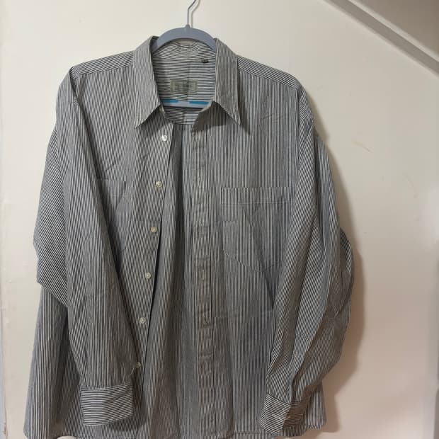 Light cotton micro stripe shirt L사이즈