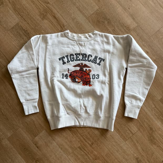 (레어) 👕 리얼맥코이 타이거캣 루프휠 스웻셔츠