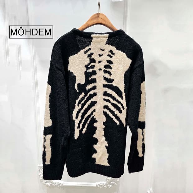 [premium] 본 스컬 가디건 블랙